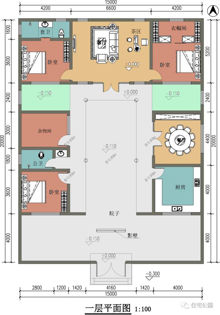 10套农村一层户型合集，自住养老都合适，有庭有院过美好生活（1487~1582）