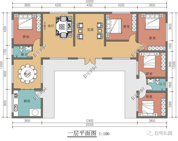 10套农村一层户型合集，自住养老都合适，有庭有院过美好生活（1487~1582）