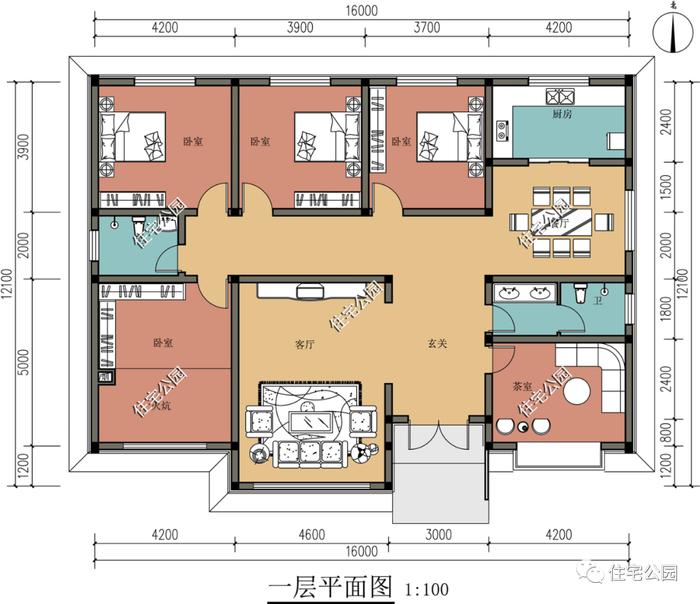 10套农村一层户型合集，自住养老都合适，有庭有院过美好生活（1487~1582）