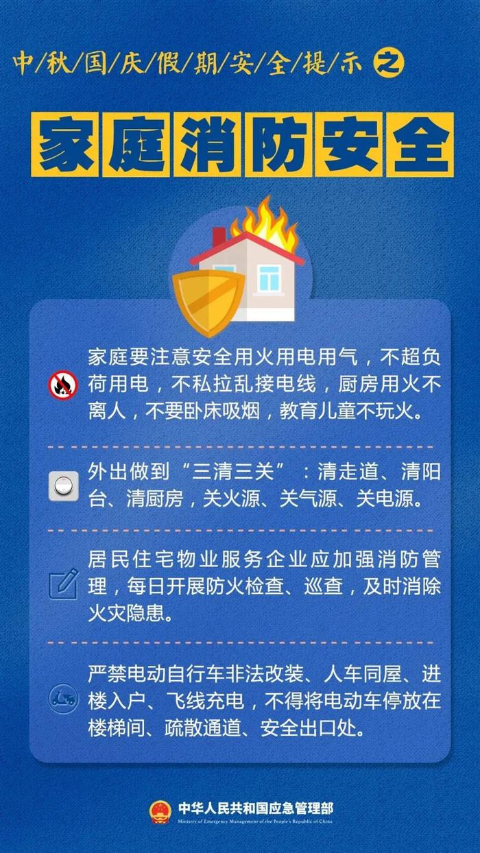 【提醒】中秋国庆假期安全提示！