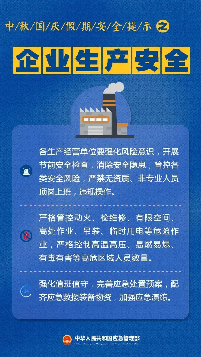 【提醒】中秋国庆假期安全提示！