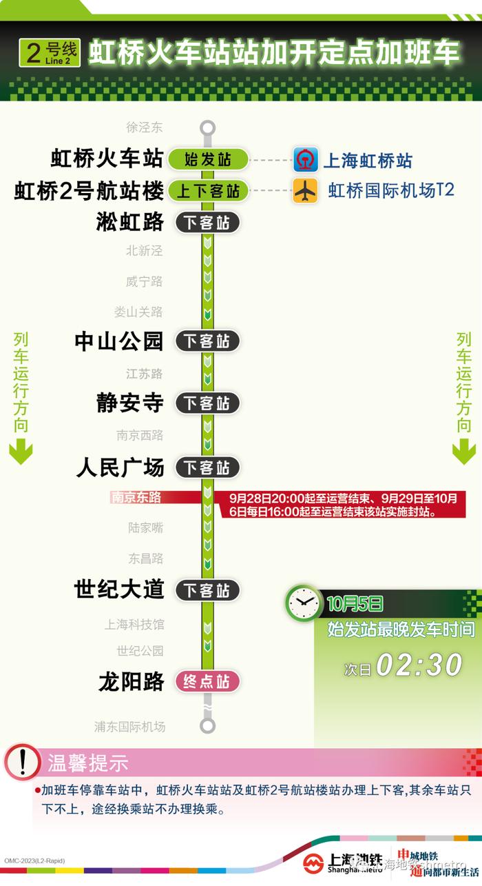 保障夜归客，上海地铁1、2、10、17号线今晚定点加开