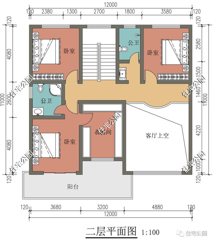 10套精选三、四层农村别墅户型，100分的好设计，回家建房就建这样的（1365~1408）