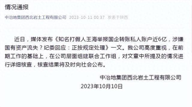 国企回应被举报向私人账户转账近6亿