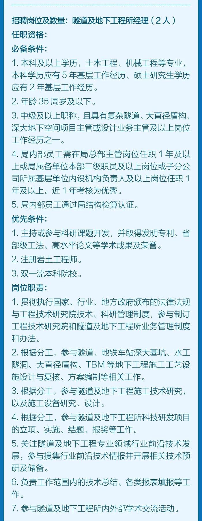 【社招】中铁四局集团工程技术研究院公开招聘人员公告