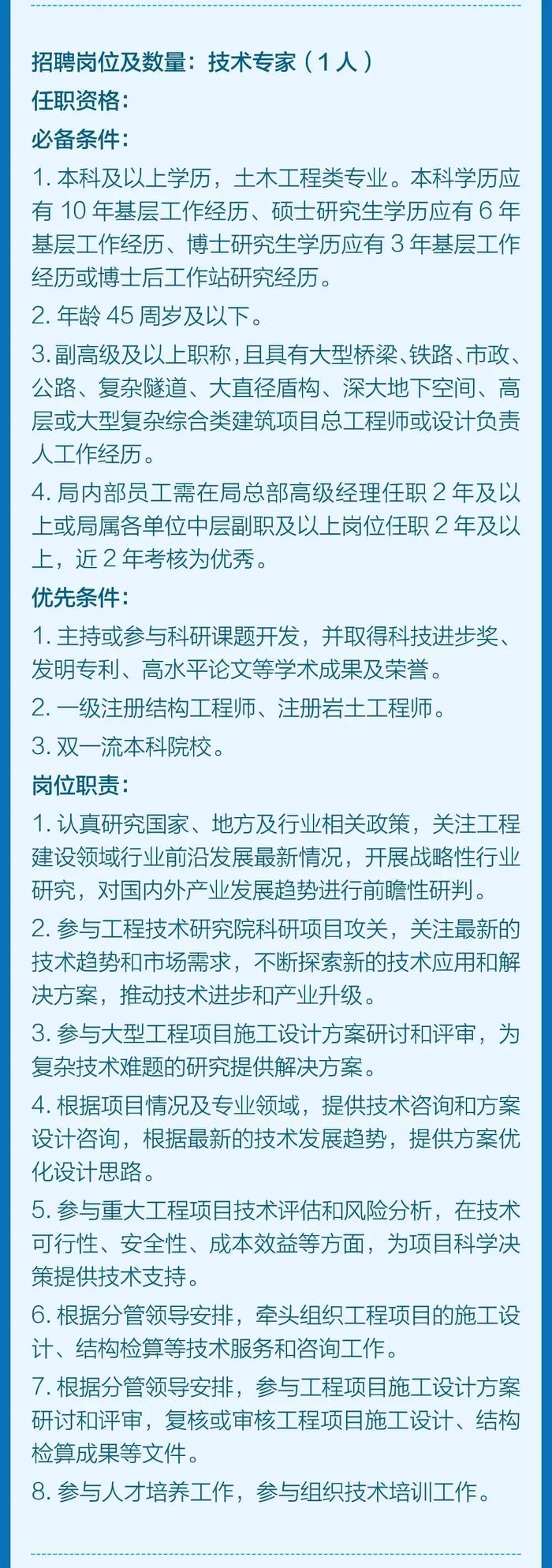 【社招】中铁四局集团工程技术研究院公开招聘人员公告