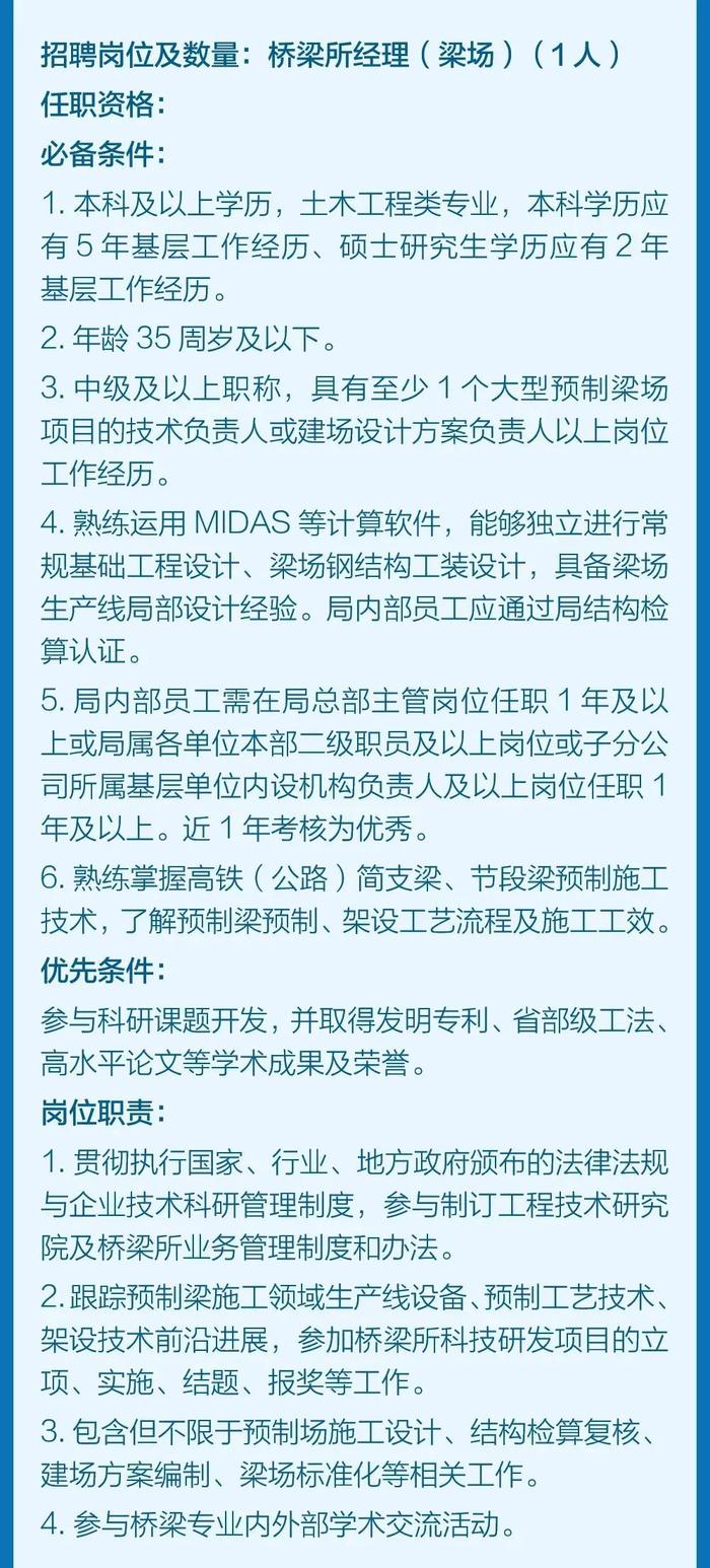 【社招】中铁四局集团工程技术研究院公开招聘人员公告