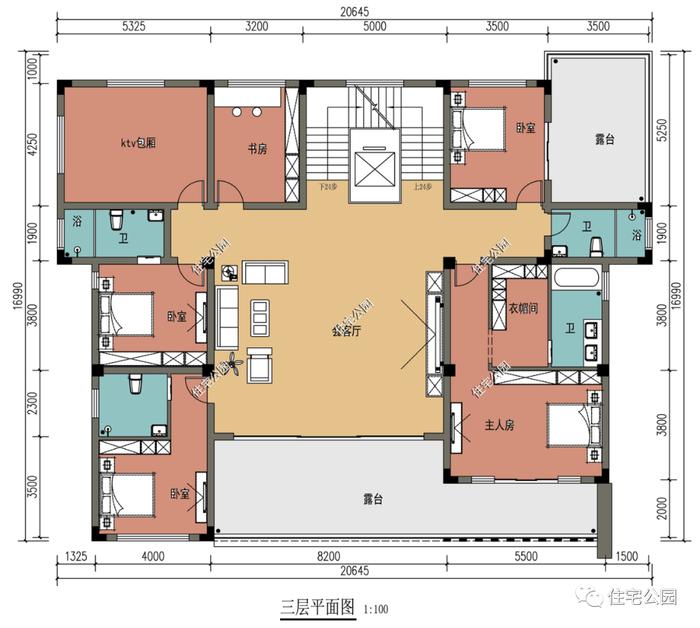 10套3、4层农村别墅图纸，你想要的挑空客厅、旋转楼梯、地下室，都能实现（1412~1478）