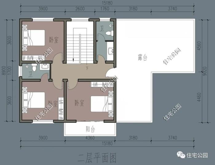 10套农村二层别墅户型，占地不大颜值很高，来年开春就建这样的（1187~1228）