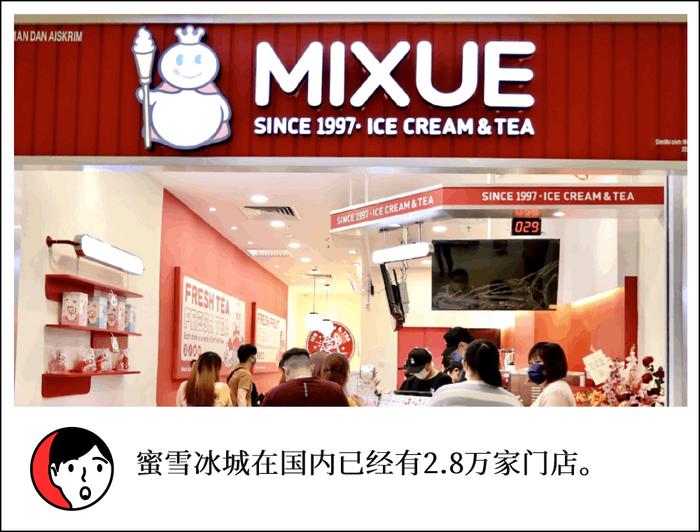 蜜雪冰城在海外门店近4000家，全球共有3.2万家店