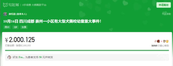 网上筹款200万元用在哪了？轻松筹回应