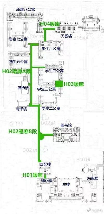 暖廊二期分布图。图/哈尔滨工业大学