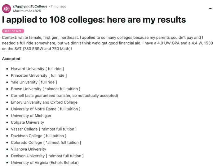 一口气申请108所大学，被全美第一的普林斯顿全奖录取，她怎么做到的？