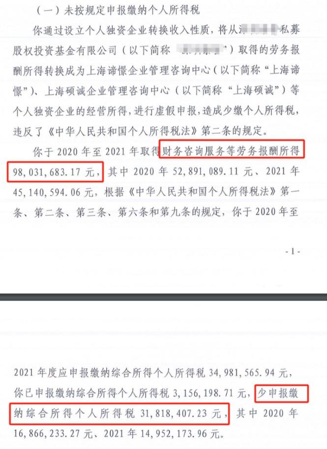 金融圈刷屏！两年薪酬9800万 一私募风控负责人火了！两年偷逃税3200万 税务局出手了