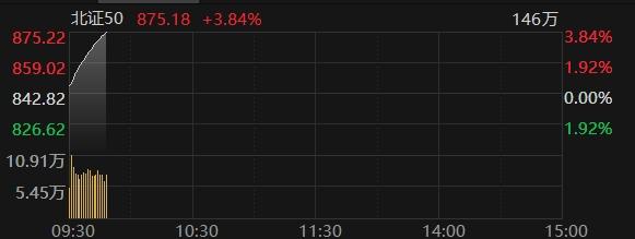 北证50指数大涨近4% 4只北交所个股涨超20%