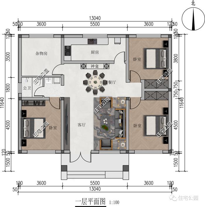 3室2厅1厨1卫，15万造价就能盖好的农村一层小墅，你可喜欢？