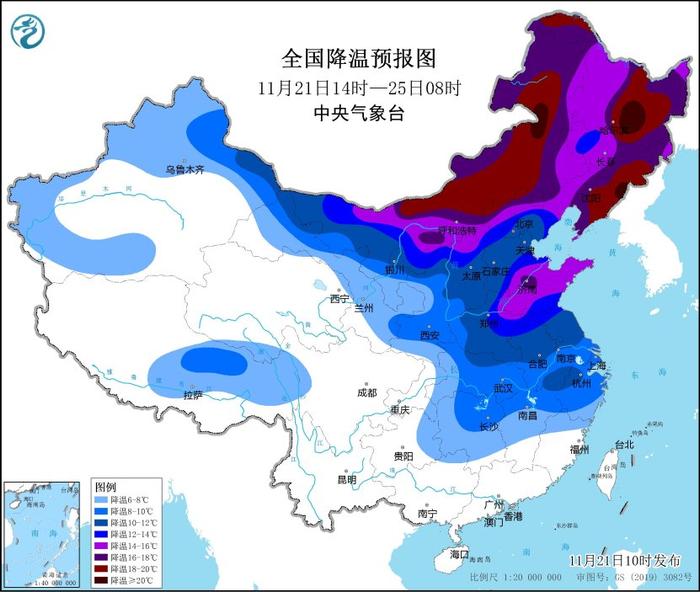 今日多地仍有最高气温破纪录，寒潮即将携大风、降温、降雪来袭