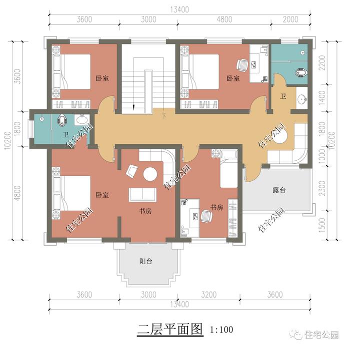 10套二层农村别墅户型图，都是自建房里的精品设计，漂亮不贵还实用（1513~1549）