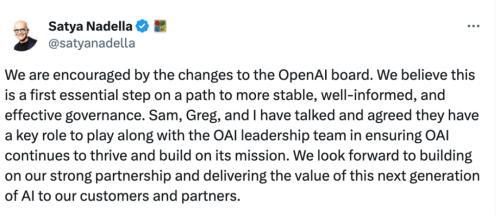 OpenAI“政变”100小时：奥特曼回归 布洛克曼连夜回公司写代码