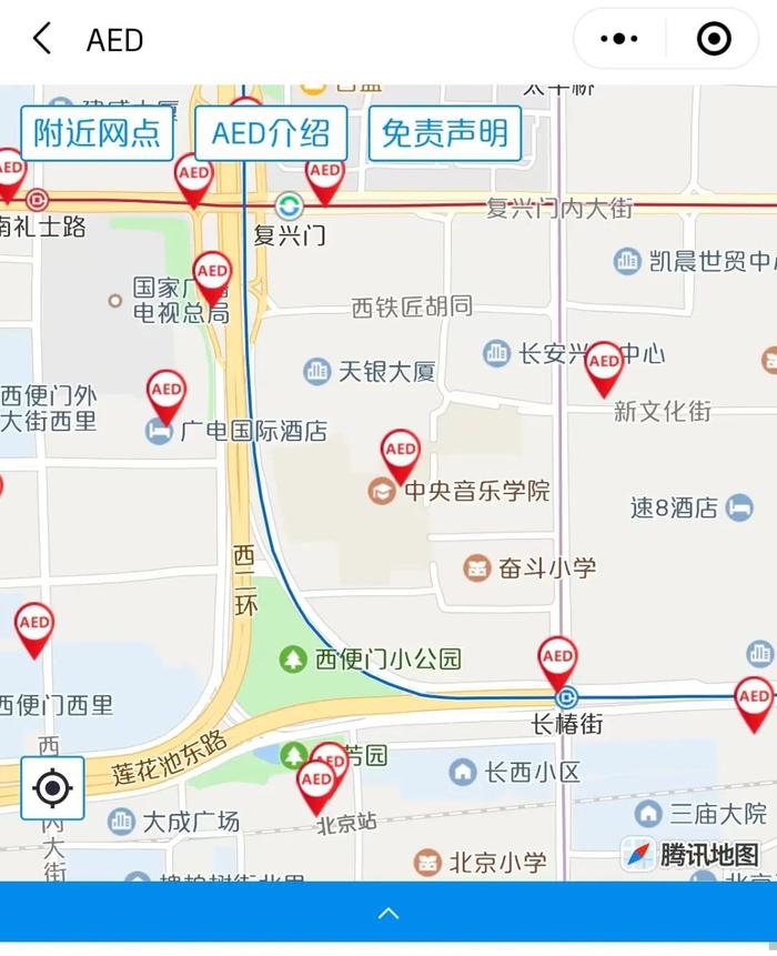 重点场所AED电子地图发布，涉及学校等7大人员密集场所