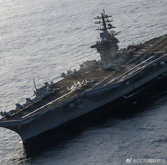 伊朗公布美航母打击群进入波斯湾视频