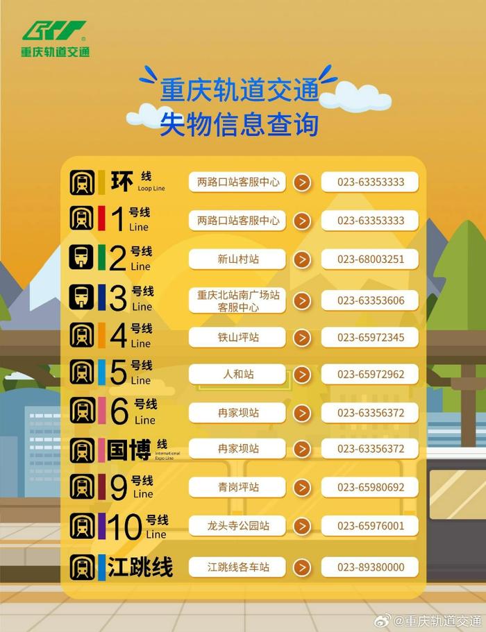 注意啦！重庆地铁5号线、10号线运营时刻表有调整