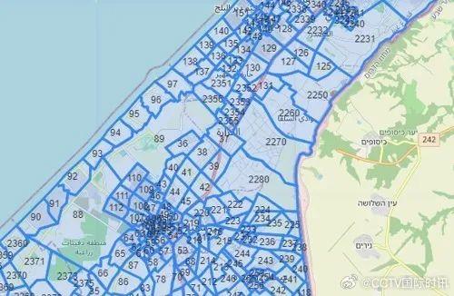 以军公布加沙地图，密密麻麻全是数字