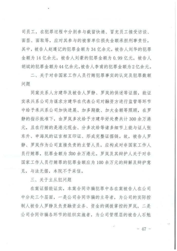 “承兴系”供应链融资300亿骗局一审宣判，罗静被判处无期徒刑！（附判决书全文）