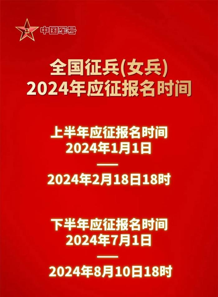 【关注】2024女兵报名时间确定！