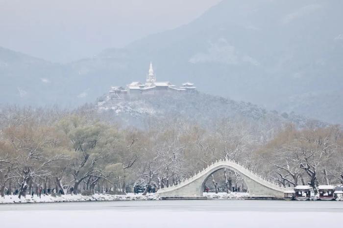 北京今冬初雪，有了颐和园才够美！