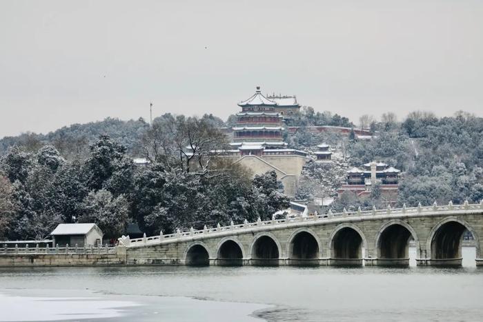 北京今冬初雪，有了颐和园才够美！