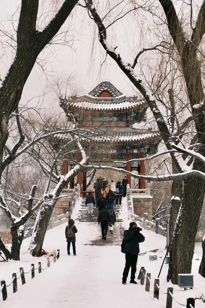 北京今冬初雪，有了颐和园才够美！