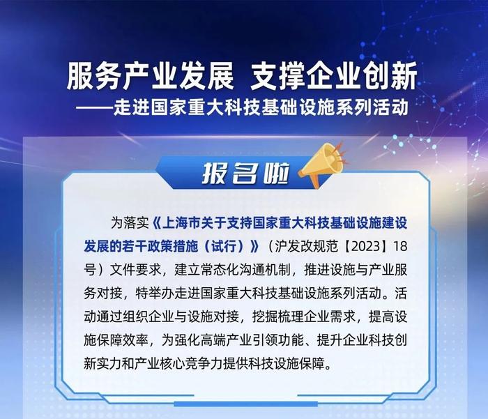 上海光源、国家蛋白质科学研究（上海）设施……想走进这些国家重大科技基础设施吗？这个活动等你来参与