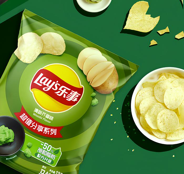 乐事薯片饱和脂肪含量减少50%;图片来源:乐事