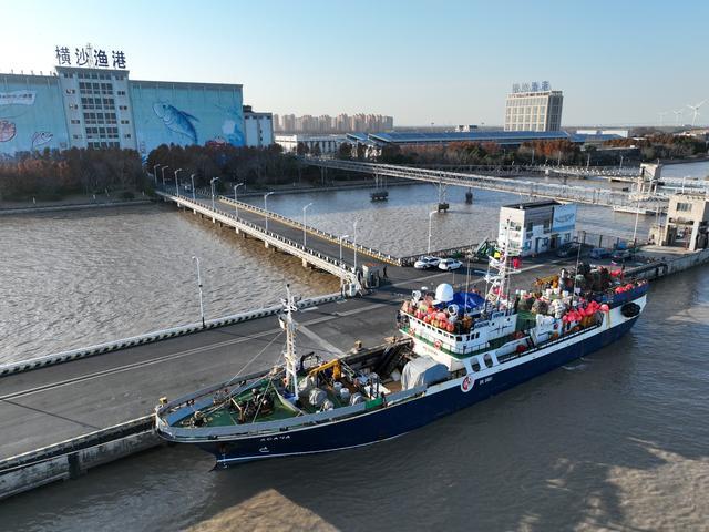 俄罗斯籍渔船抵达上海长兴，运来整船50.5吨活品帝王蟹
