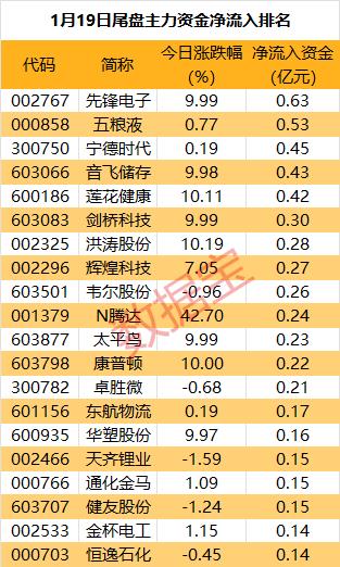 主力资金 | 重磅利好来袭，锂盐概念龙头股获主力追捧