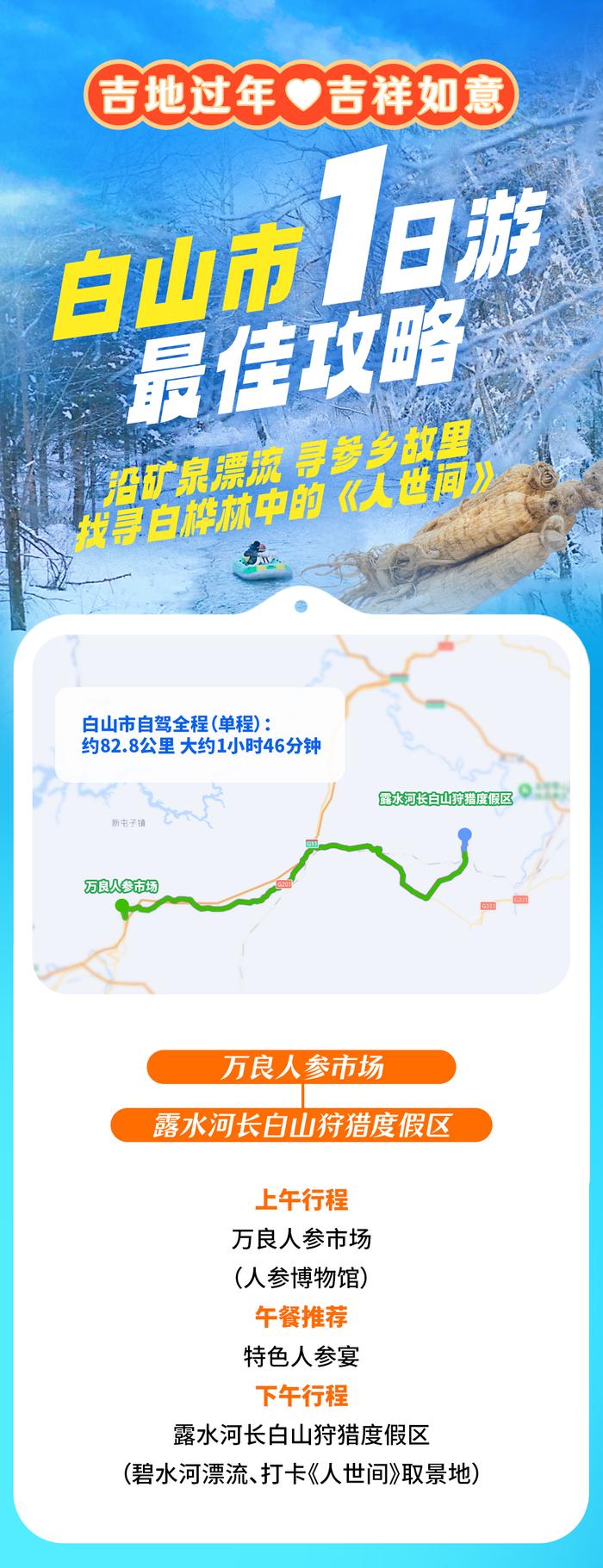 白山市1日游|​沿矿泉漂流，寻参乡故里！只有一天，如何高效游玩白山？