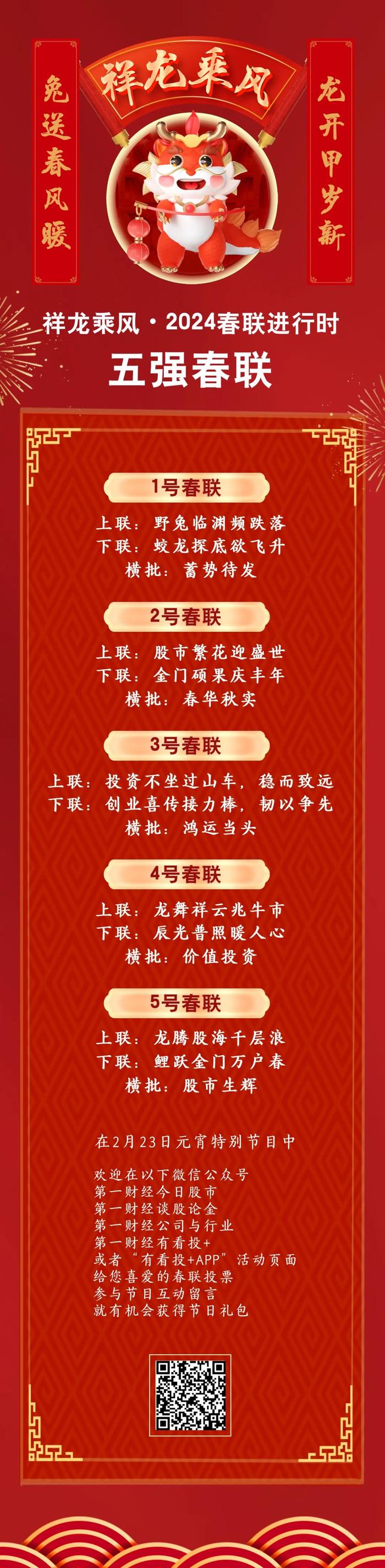 祥龙乘风·2024春联进行时五强春联揭晓