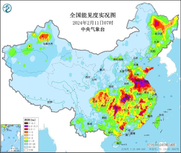 中央气象台继续发布大雾橙色预警 新疆阿勒泰等地有强降雪