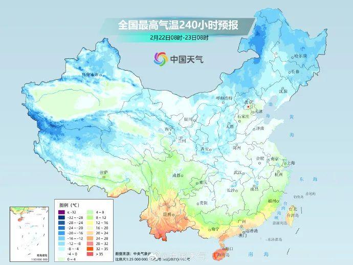 17-21日将有寒潮自西向东自北向南影响我国大部地区