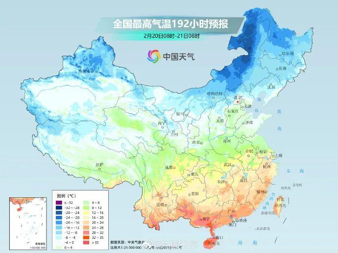 17-21日将有寒潮自西向东自北向南影响我国大部地区