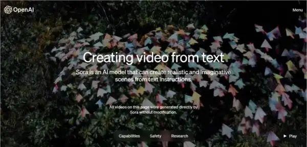OpenAI发布首个视频生成模型：输文字出视频，1分钟流畅高清