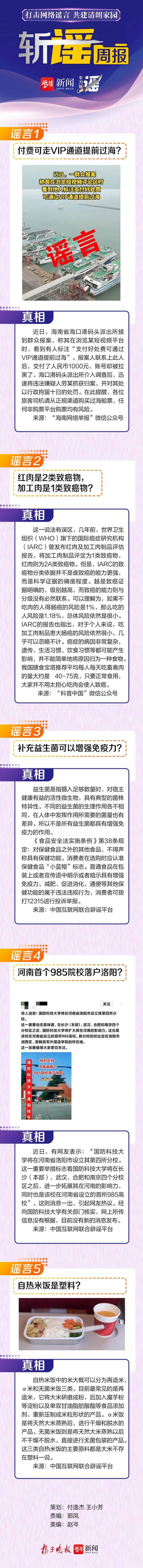 斩谣周报 |付费可走VIP通道提前过海？补充益生菌可以增强免疫力？别信！