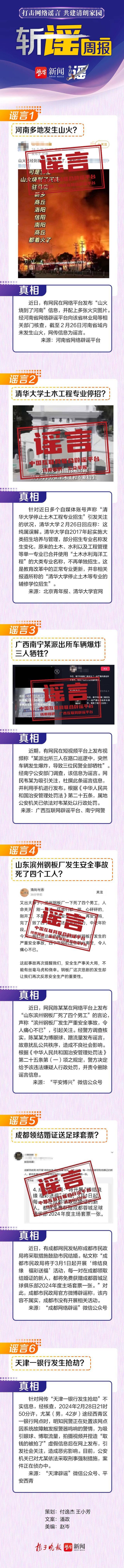 斩谣周报 |南宁某派出所爆炸三人牺牲？山东一钢板厂安全事故死了四人？造谣者已被处罚！