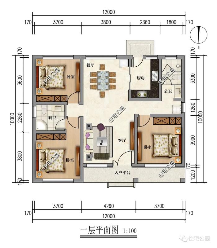 10套一层农村养老房，户型实用造价便宜，父母看了绝对喜欢