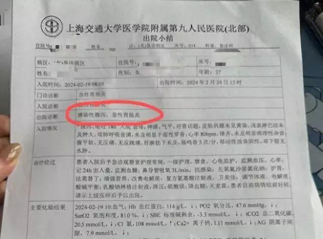 女子在上海一餐馆吃饭后上吐下泻、病情危重，还有多人出现不适！这东西，最好别吃→