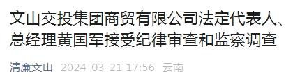 云南一公司总经理被查