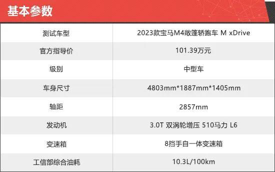 2023款宝马M4敞篷轿跑车新车商品性评价