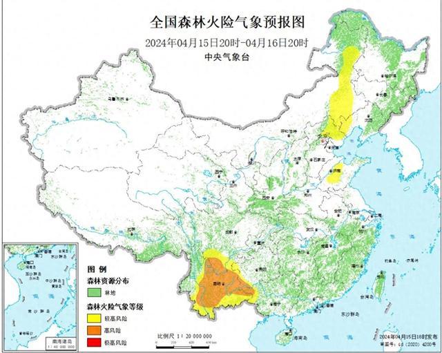 森林火险等级预报：今明内蒙古东部部分地区草原火险较高