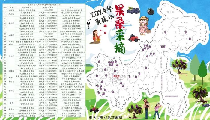摘桑泡儿咯！重庆15区县40个果园任你选（附地图、电话）